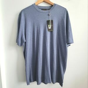 NWT Joseph Abboud Size M Luxe Cotton Silk  Marine Blue Short Sleeve T-Shirt